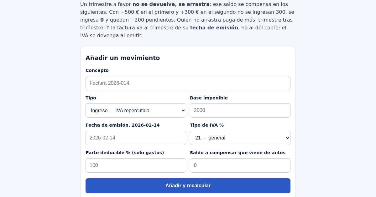 IVA Trimestral: el Resultado Negativo se Arrastra, no se Devuelve